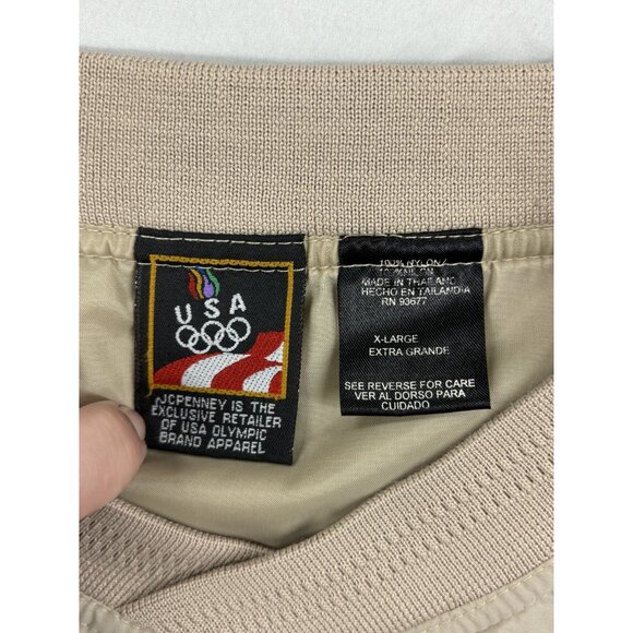 USA Olympics Beige JC Penney Windbreaker Jacket X-Large VTG - Picture 5 of 8